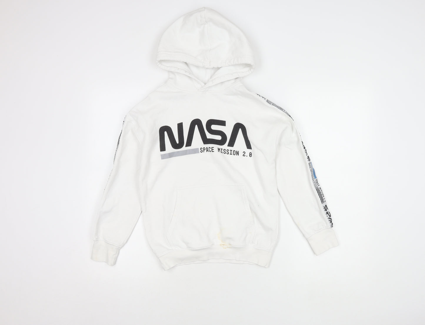 H&M Boys White NASA Hoodie 9-10 Years Pullover