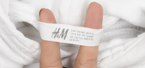 H&M Boys White NASA Hoodie 9-10 Years Pullover
