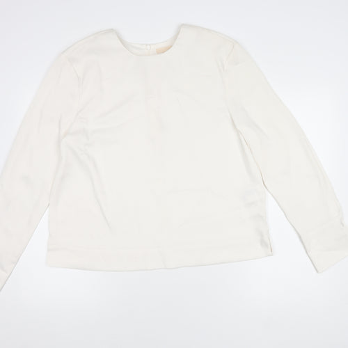 H&M Women's White Long Sleeve Blouse, Size 12