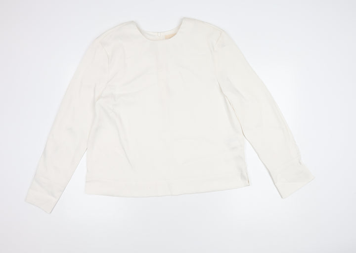H&M Women's White Long Sleeve Blouse, Size 12