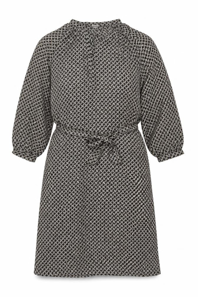 Front view of H&M Women's Black Geometric Dress -, size 8