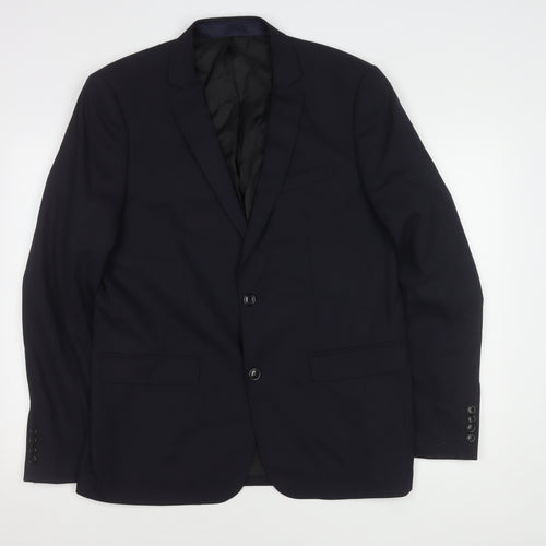 Zara Men's Blue Suit Jacket 44 Regular Fit Formal