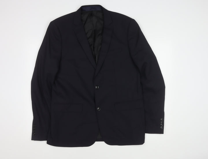 Zara Men's Blue Suit Jacket 44 Regular Fit Formal