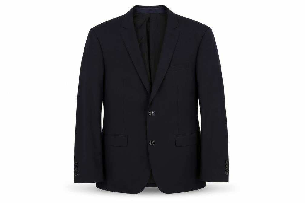 Front view of Zara Men's Blue Suit Jacket 44 Regular Fit Formal