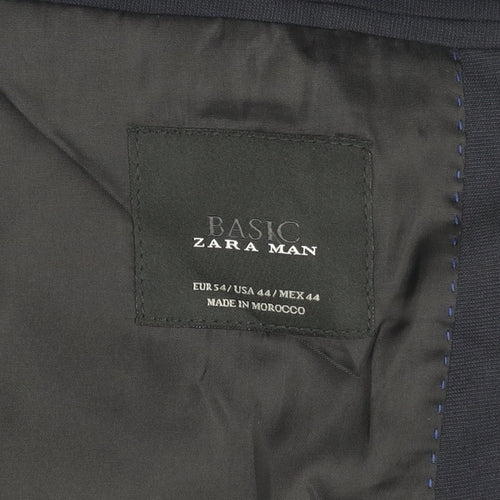 Zara Men's Blue Suit Jacket 44 Regular Fit Formal