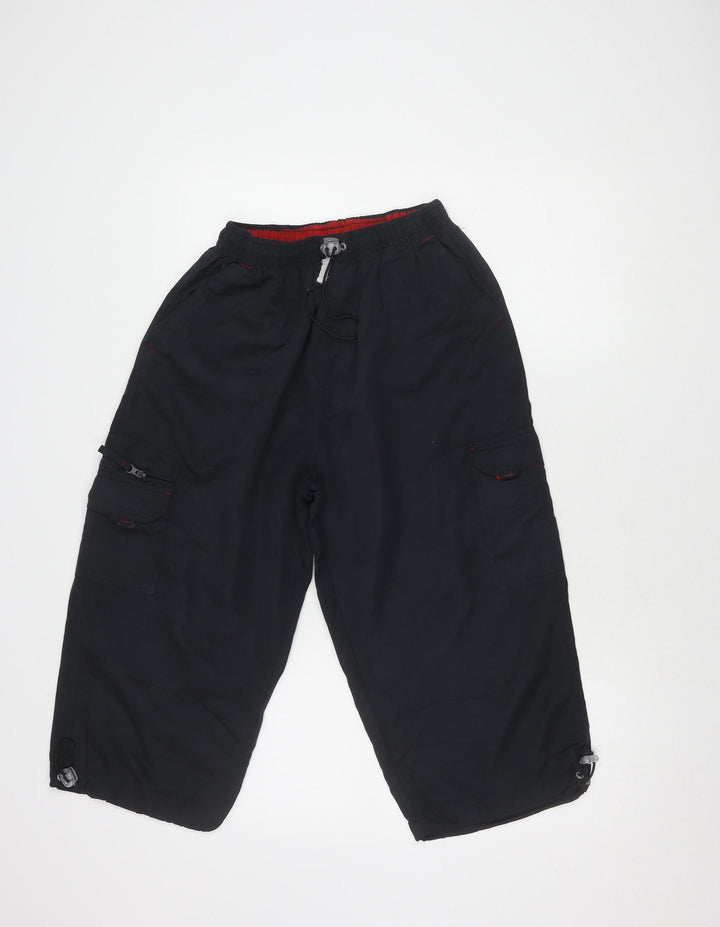 Duke Unisex Black Cargo Shorts M Relaxed Fit