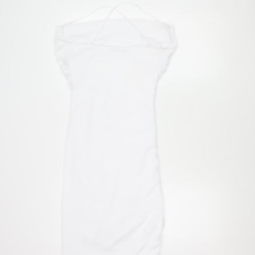 PrettyLittleThing Women's White Strappy Dress, Size 12, Elegant