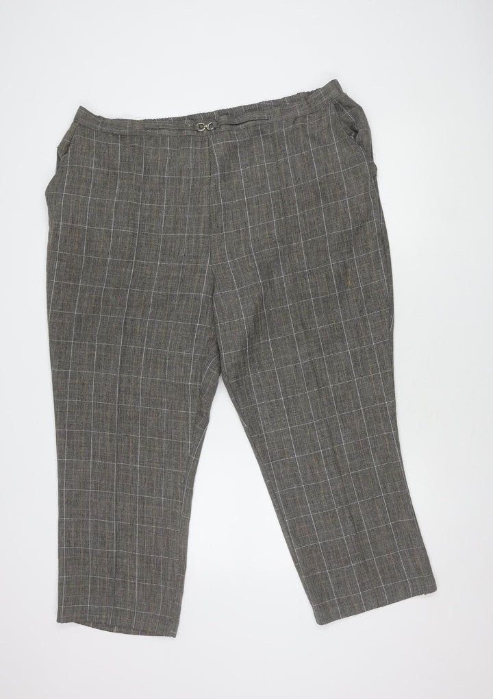 Damart Women's Grey Check Trousers, Size 26 - Casual Style