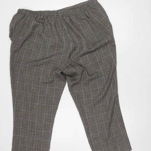 Damart Women's Grey Check Trousers, Size 26 - Casual Style