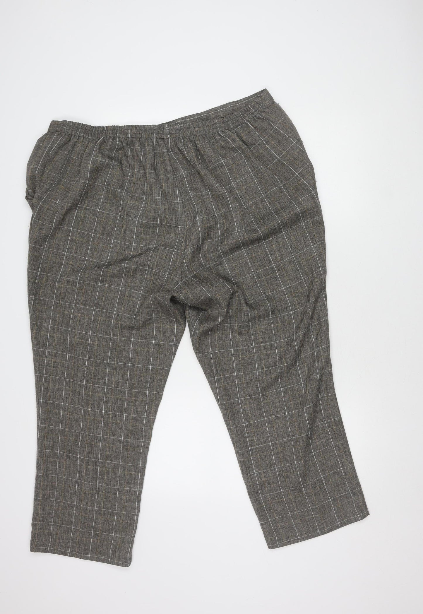 Damart Women's Grey Check Trousers, Size 26 - Casual Style