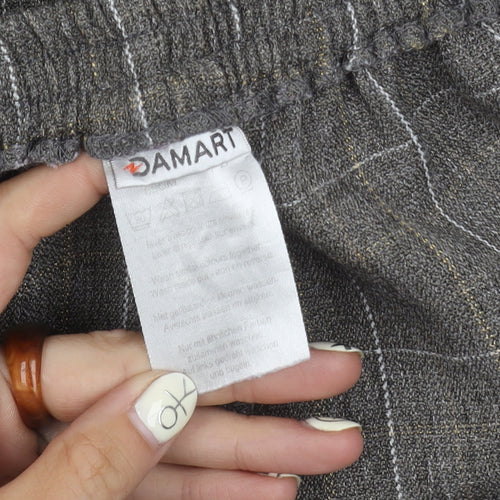 Damart Women's Grey Check Trousers, Size 26 - Casual Style