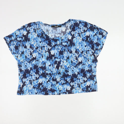 Bik Bok Women’s Blue Floral Cropped Viscose Top