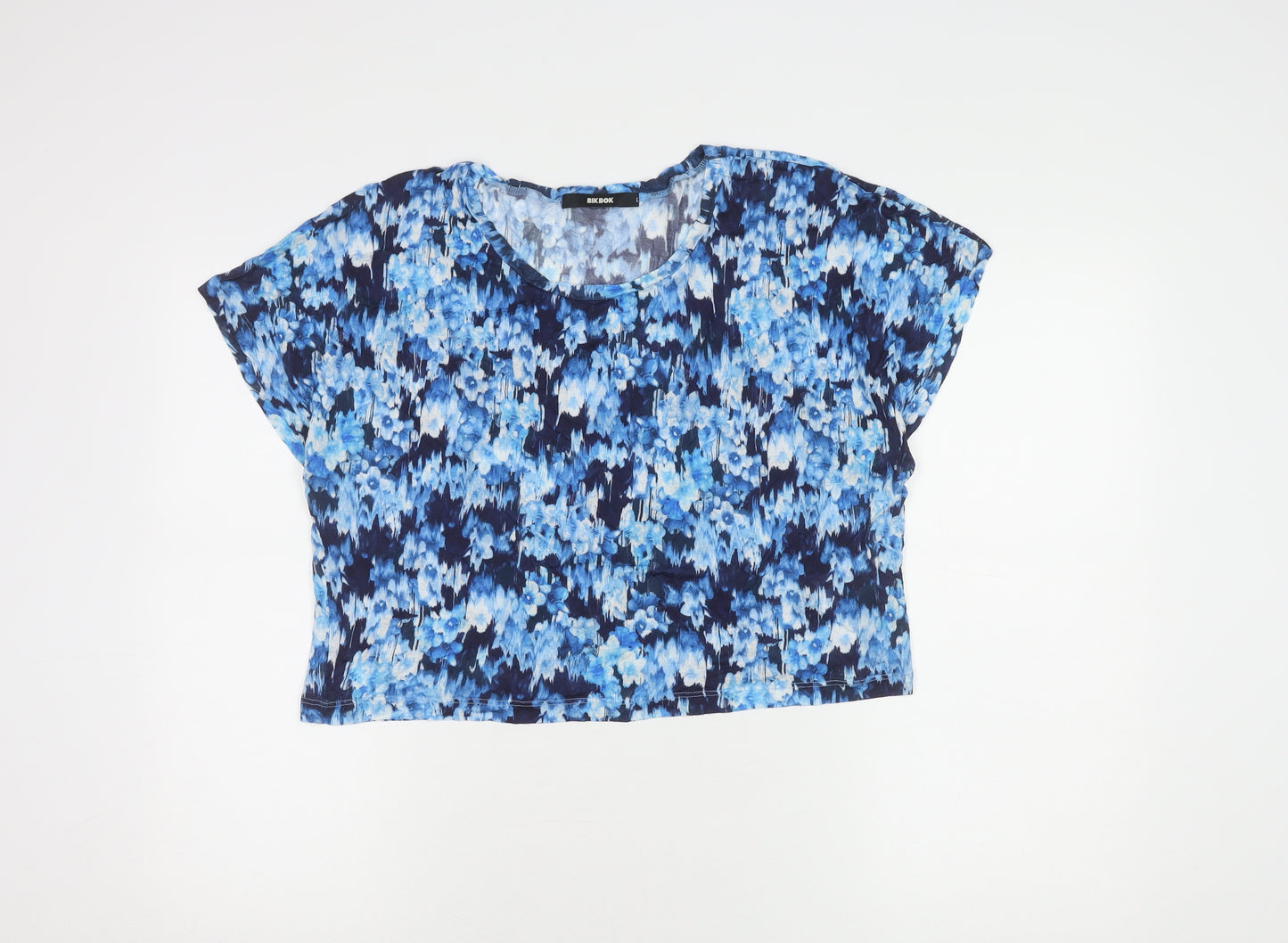 Bik Bok Women’s Blue Floral Cropped Viscose Top