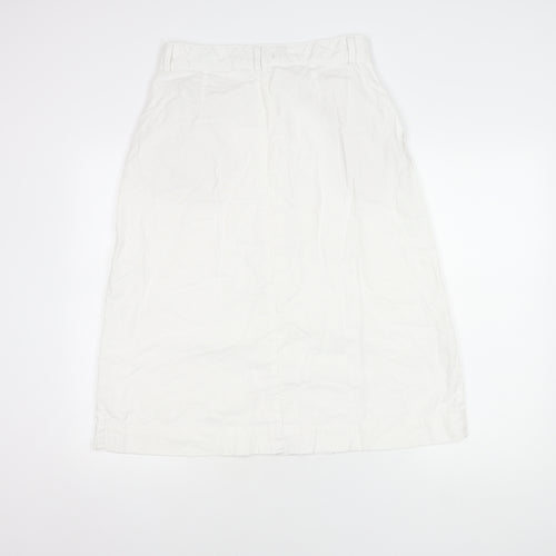 Marks and Spencer Women's White Button Linen Skirt Size 12