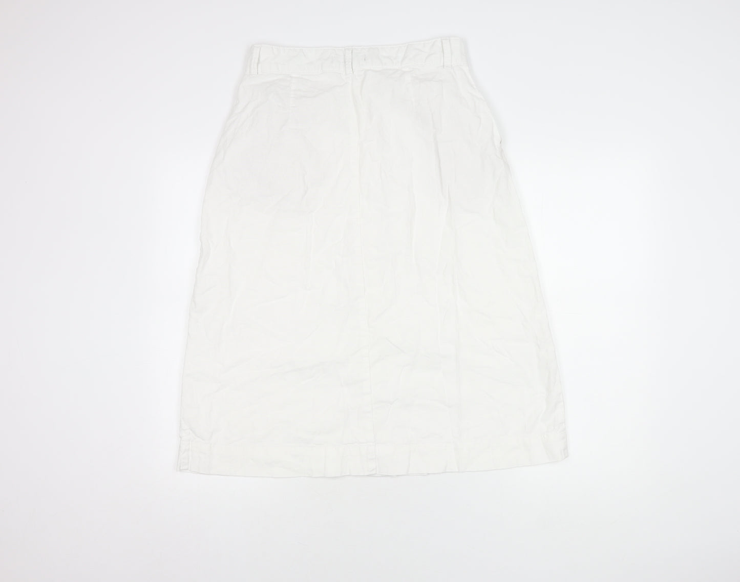 Marks and Spencer Women's White Button Linen Skirt Size 12