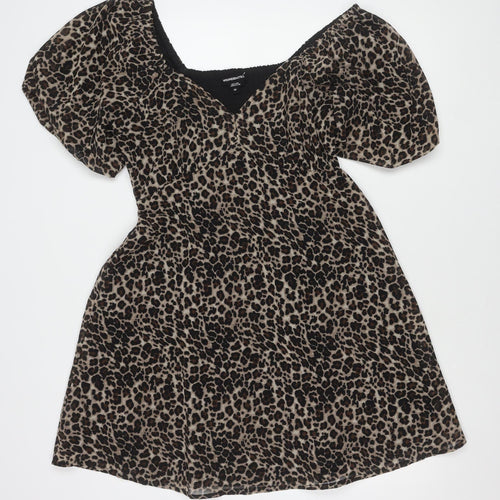 Wednesday's Girl Women's Black Animal Print Dress Size 14