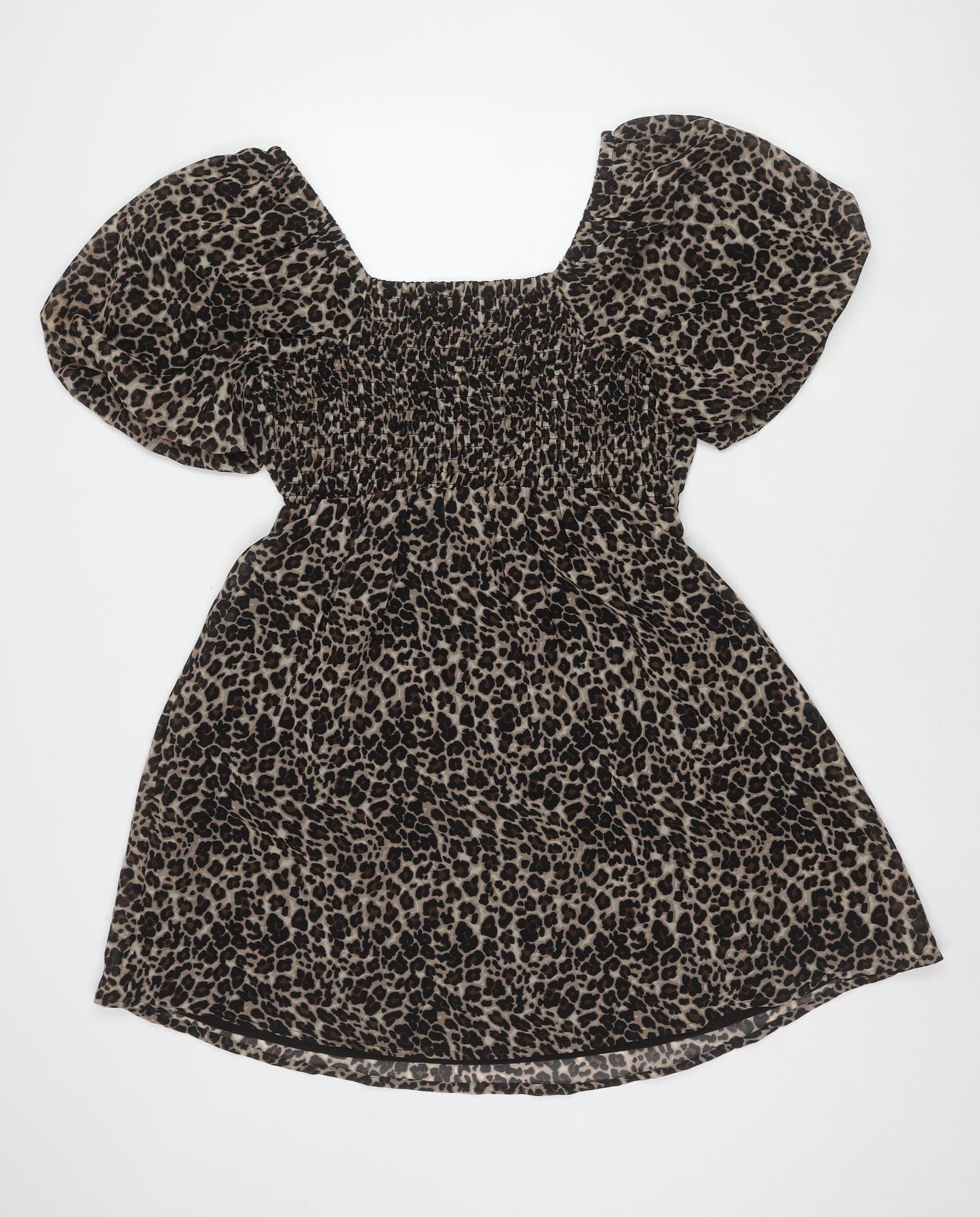 Wednesday's Girl Women's Black Animal Print Dress Size 14