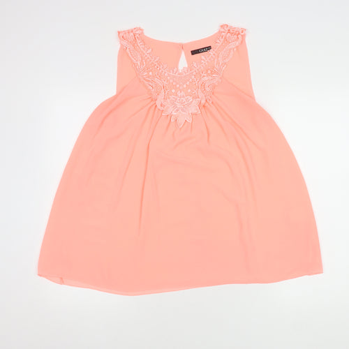 Quiz Women's Pink Lace Blouse, Size 16, Sleeveless