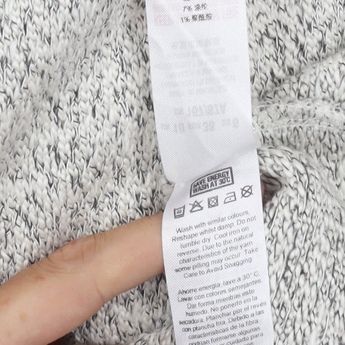 Miss Selfridge Women's Grey Cropped Motorcycle Jacket