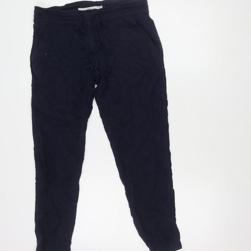 Next Women's Blue Linen Trousers Size 10