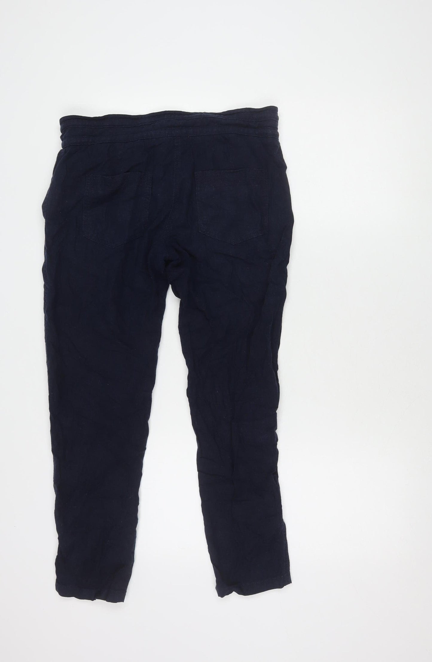 Next Women's Blue Linen Trousers Size 10