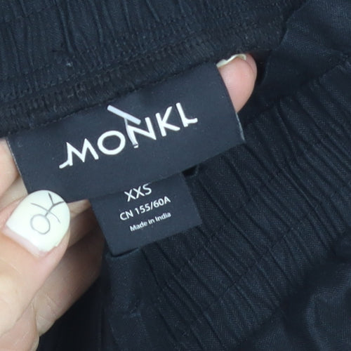 Monki Women's Black A-Line Skirt Cotton 2XS