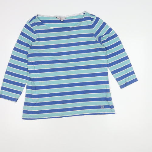 Crew Clothing Co. Women's Blue Striped T-Shirt Size 16