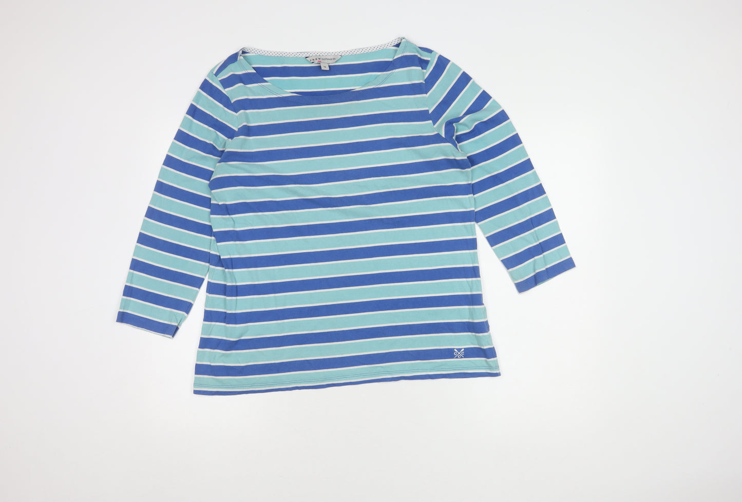 Crew Clothing Co. Women's Blue Striped T-Shirt Size 16
