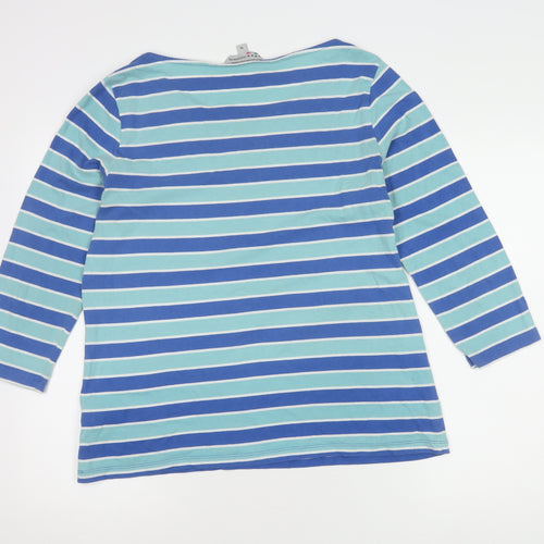 Crew Clothing Co. Women's Blue Striped T-Shirt Size 16