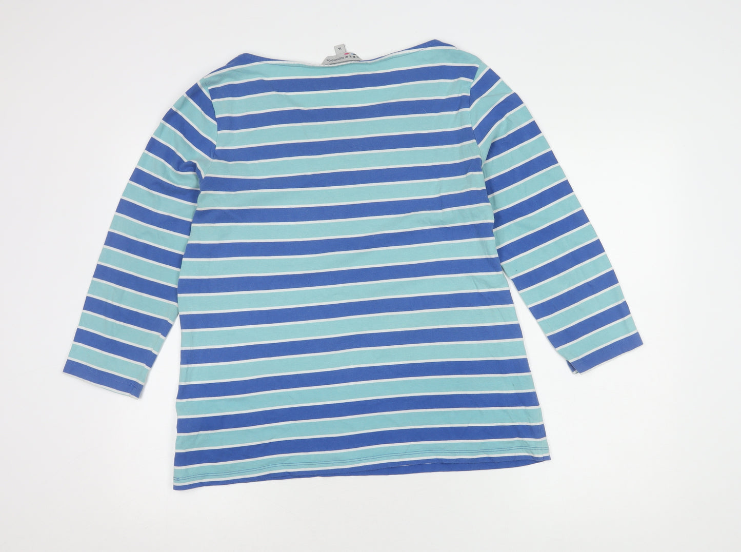 Crew Clothing Co. Women's Blue Striped T-Shirt Size 16