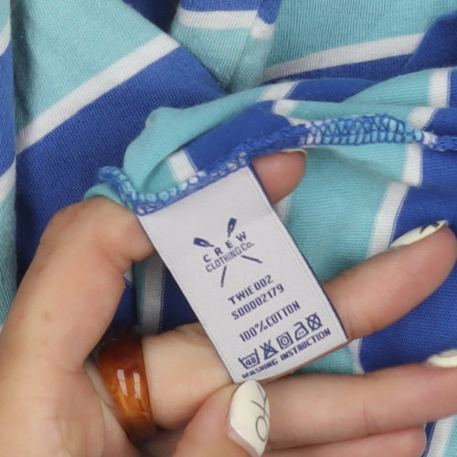 Crew Clothing Co. Women's Blue Striped T-Shirt Size 16