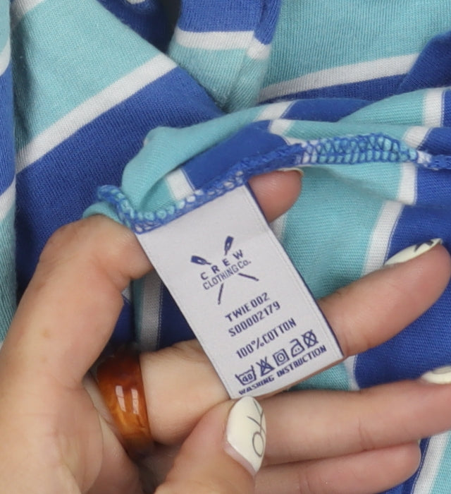 Crew Clothing Co. Women's Blue Striped T-Shirt Size 16