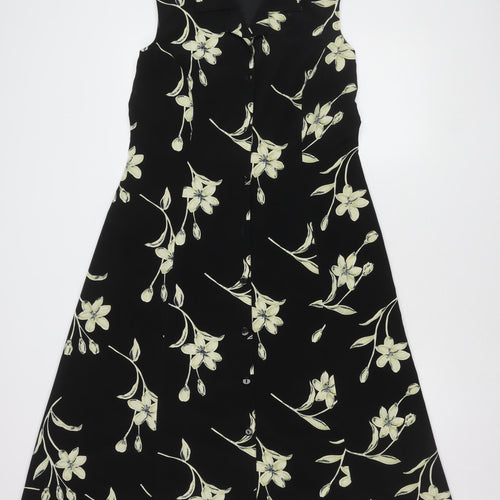 Classics Women's Black Floral Dress Size 14
