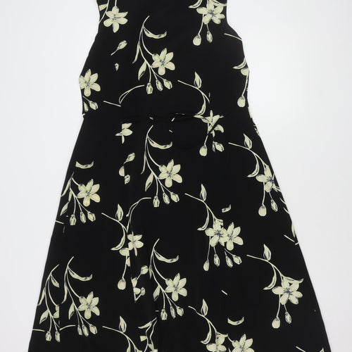Classics Women's Black Floral Dress Size 14