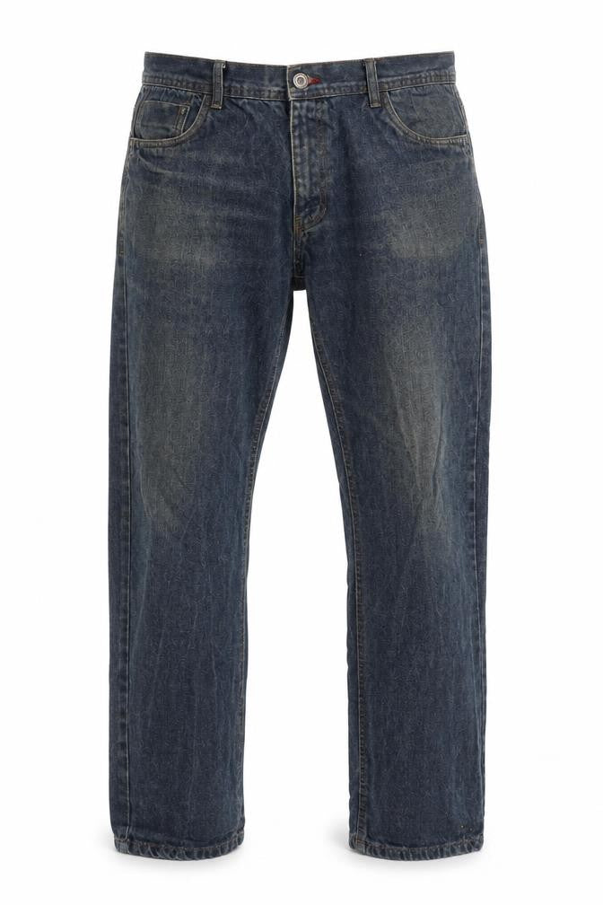 Front view of Blue Inc Men's Blue Denim Trousers, size 36R