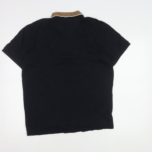 Next Men's L Black Brown Check Polo Shirt
