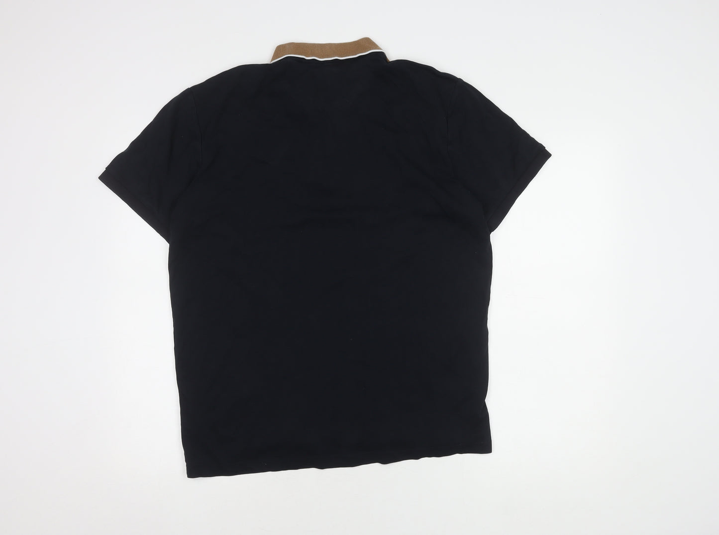 Next Men's L Black Brown Check Polo Shirt