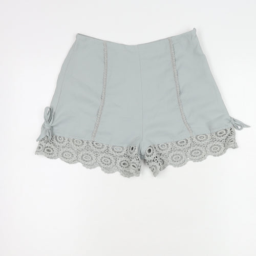 Miss Selfridge Petites Grey Lace Accents Women's Shorts