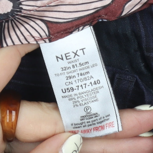 NEXT Men's Blue Check Trousers - Size M