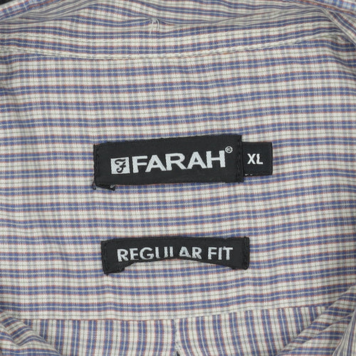 Farah Men's XL Check Button-Up Short Sleeve Shirt