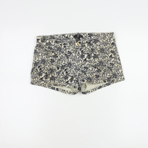 H&M Women's Floral Shorts Multicoloured Size 10