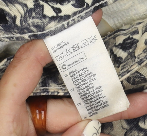 H&M Women's Floral Shorts Multicoloured Size 10