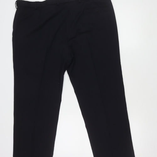 Marks and Spencer Men's Black Regular Fit Trousers