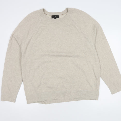 BR Men's Beige Wool Pullover Jumper XL