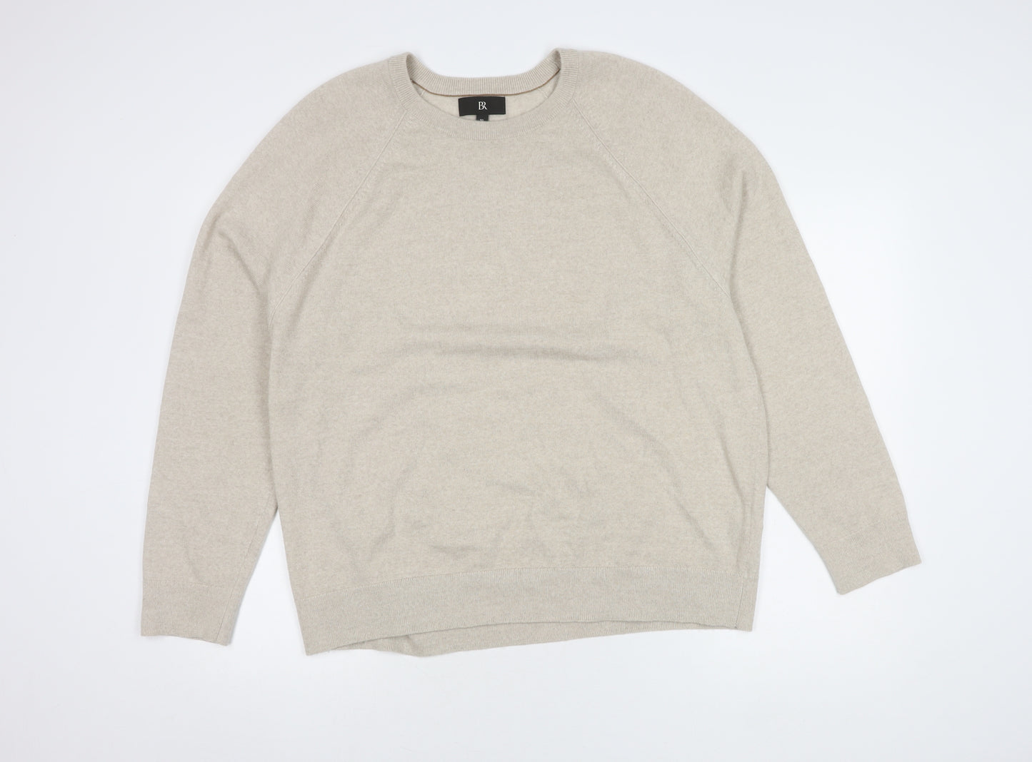 BR Men's Beige Wool Pullover Jumper XL