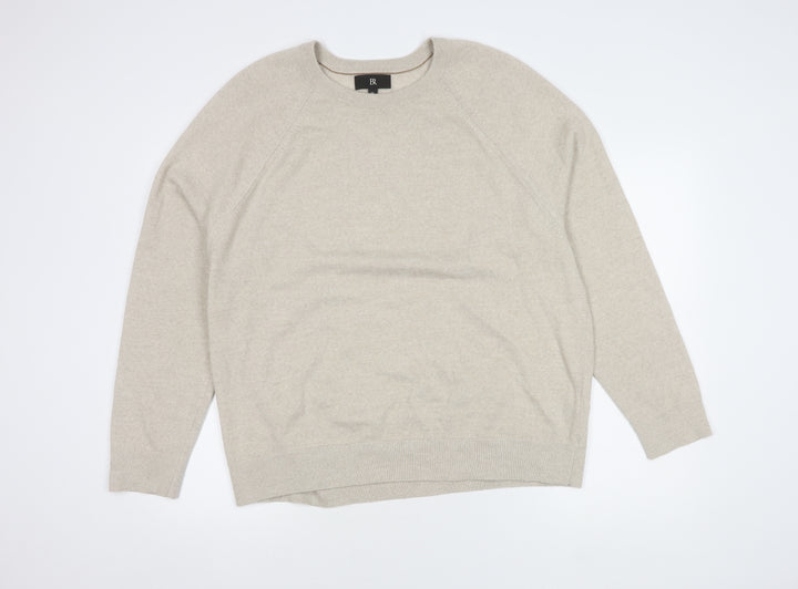 BR Men's Beige Wool Pullover Jumper XL