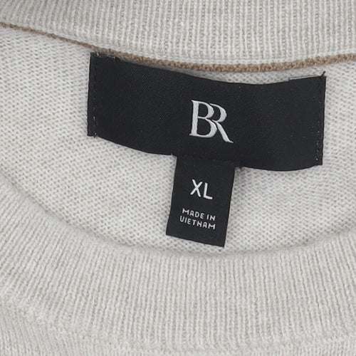 BR Men's Beige Wool Pullover Jumper XL