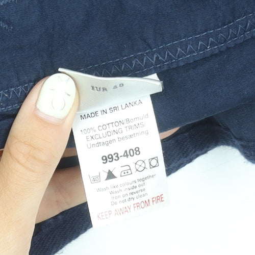Next Women's Blue Utility Shorts Size 12 - Casual Cotton Comfort