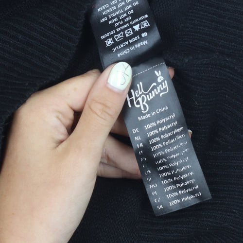 Hell Bunny Women's Black Jumper Size 14