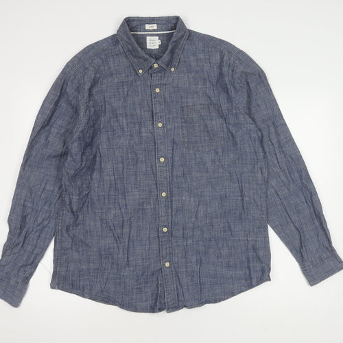 John Lewis 2XL Men's Blue Slim Fit Button-Up Shirt